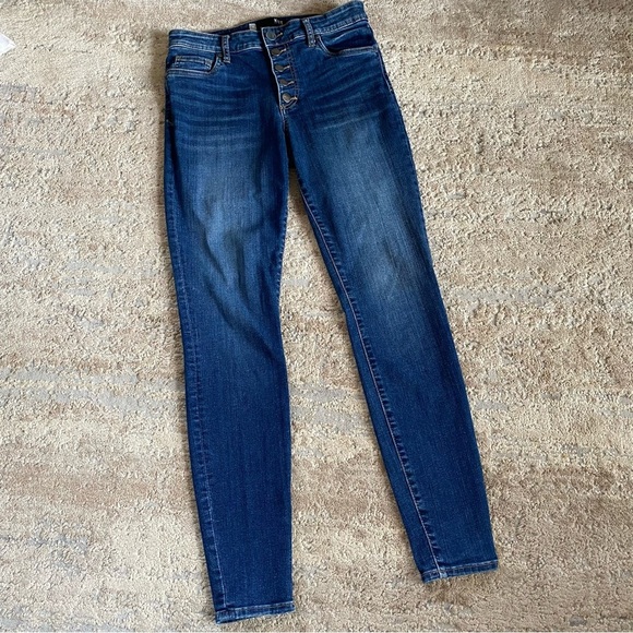 Kut from the Kloth High Waist Button Fly Skinny Jeans Dark Wash No Distressing - Picture 1 of 11